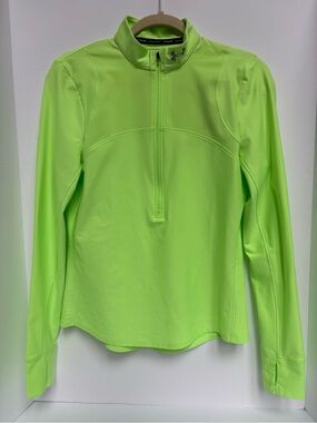 Under Armour Qualifier 1/2 Zip Running Top Neon Lime Green Women’s Sz Small NWT